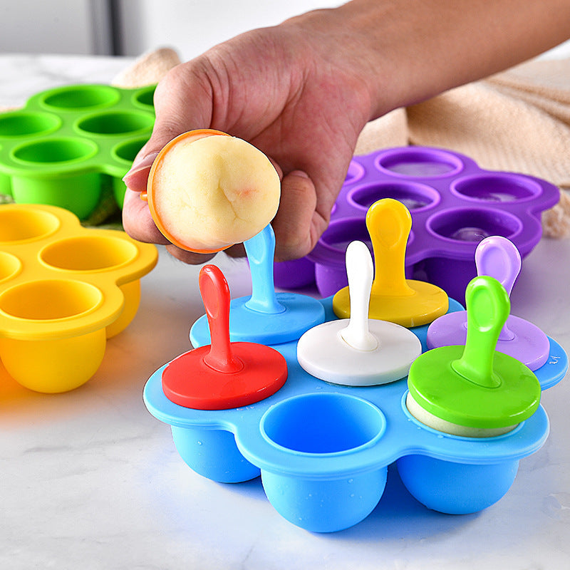 7-Hole Silicone Homemade Popsicle Multifunctional Ice Tray Mold