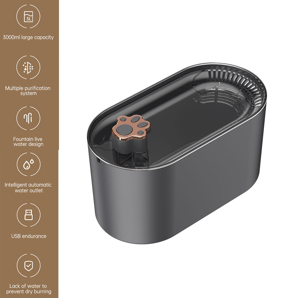 Automatic Water Fountain with Filter For Dogs and Cats With LED Light