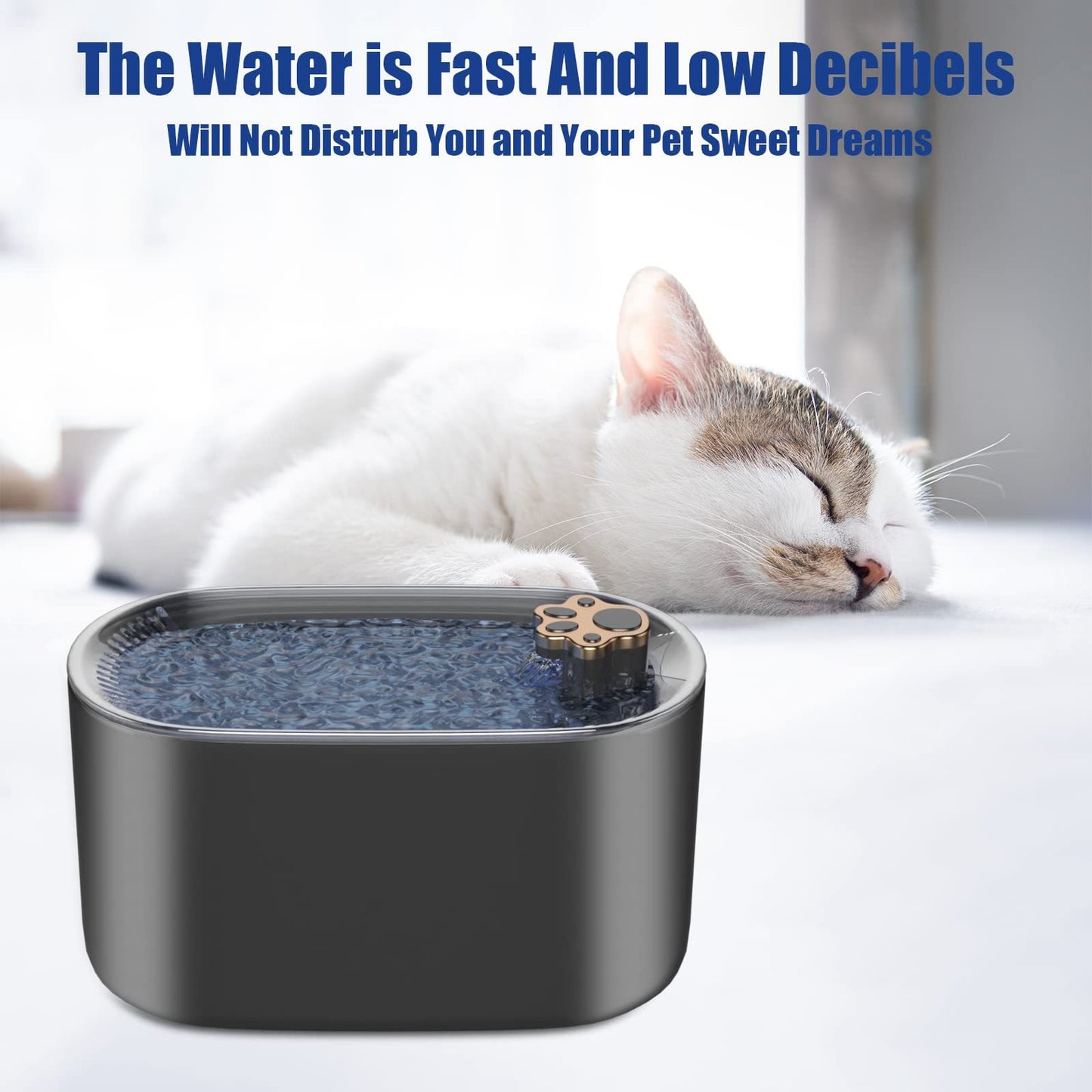 Automatic Water Fountain with Filter For Dogs and Cats With LED Light